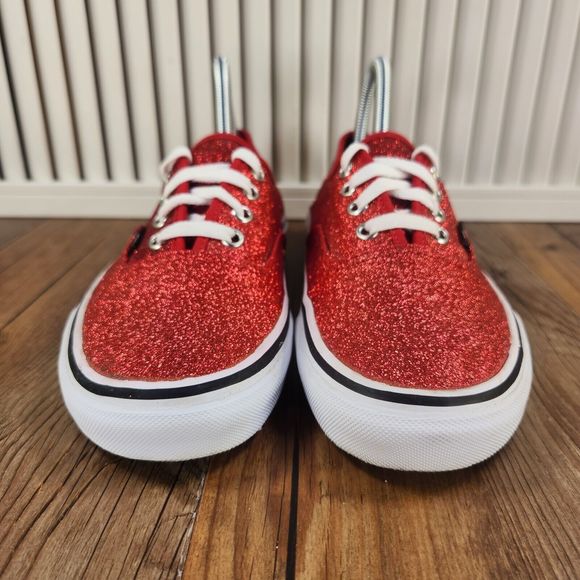 Vans Red Glitter Athletic Shoes - Picture 2 of 10